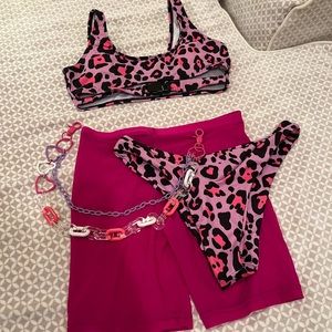 Leopard print bikini rave festival outfit